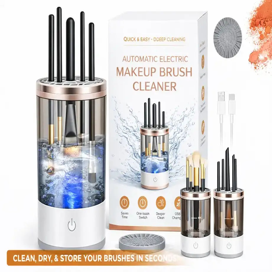 Professional 3-in-1 Electric Makeup Brush Cleaner (All Sizes)