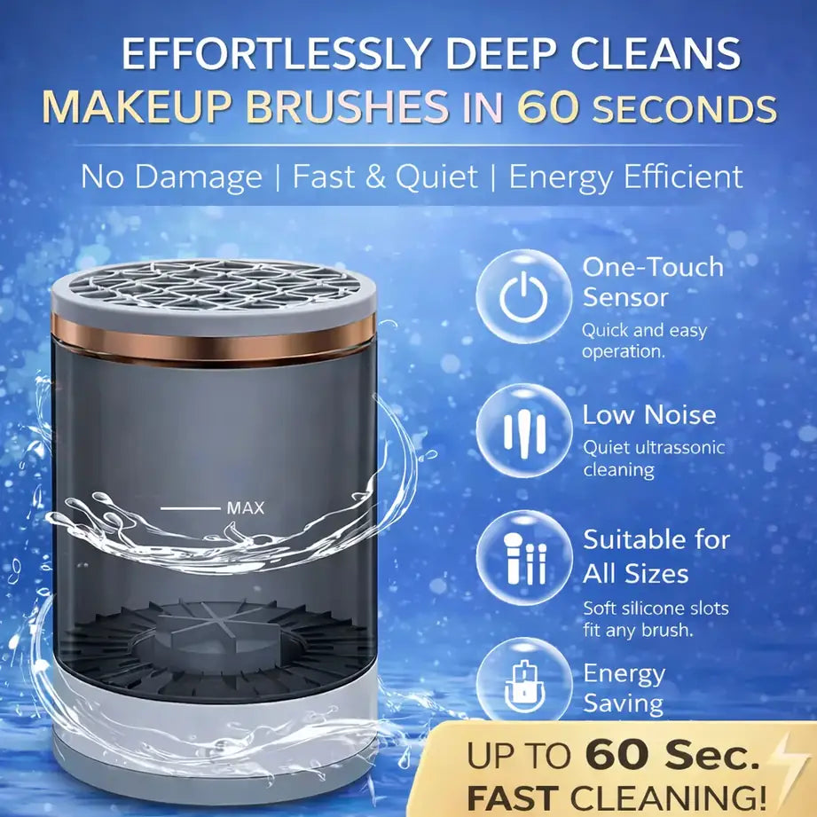 Professional 3-in-1 Electric Makeup Brush Cleaner (All Sizes)